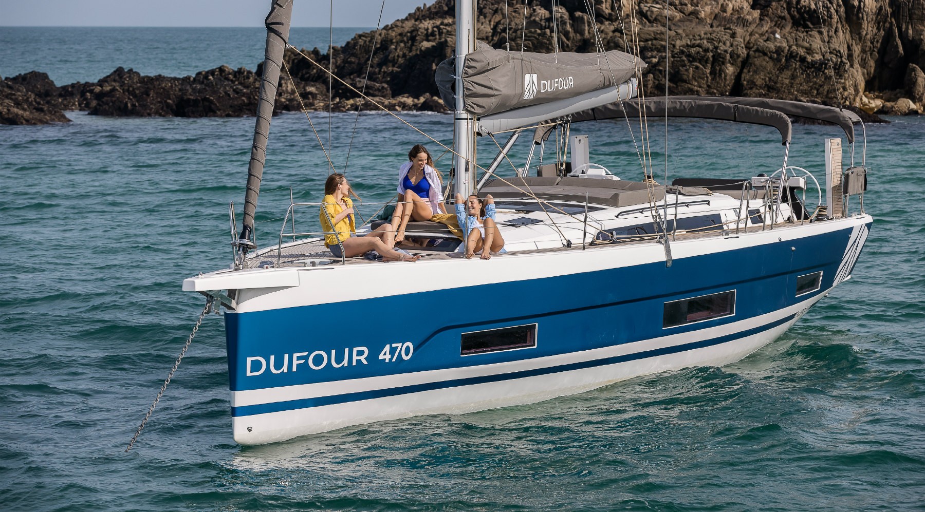 Le nouveau Dufour 470, Chantier Dufour Yachts, Baie de Quiberon le 17 mars 2021, Photo © Jean-Marie LIOT / Dufour Yachts